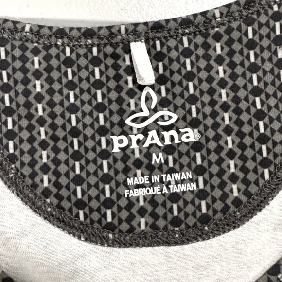 PRANA Amelie Sleeveless A-Line Dress Black Gray Charcoal Parade Pattern Medium - Picture 13 of 16